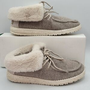 Hey Dude Britt Faux Fur Lined Shoes Size 7